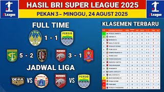 Klasemen Liga 1 2025 Terbaru Hari Ini - Hasil PSIM vs Persib - BRI Super League