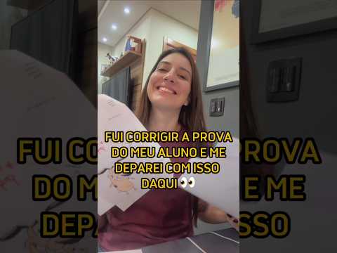 Fui corrigir a prova do meu aluno e me deparei com isso 🤡 #shorts #professora #escola #aluno #prova