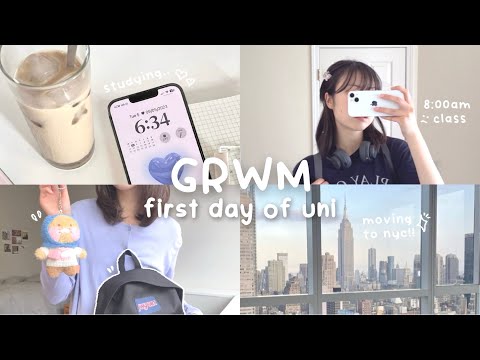 first day of university 📓🎧 GRWM freshman year, moving ALONE TO NYC, what's in my backpack, etc!