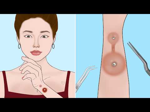 ASMR Remove Unmanaged arm piercing pus | Squeezing huge acne animation