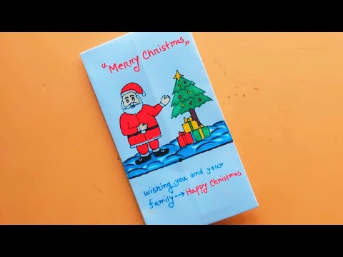 Merry Christmas drawing easy| Santa Claus drawing| Christmas Tree drawing|Christmas card