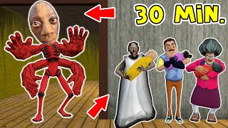 Monster Tenge Tenge vs Granny vs Scary Teacher - funny horror animation (30 mins of fun)
