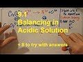 Balancing Chemical Equations in Acidic Solutions