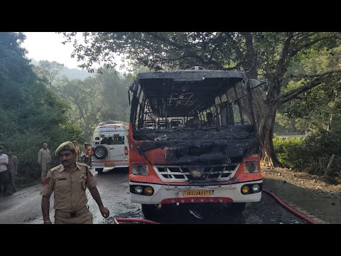 Bus carrying Vaishno Devi pilgrims from Katra to Jammu caught fire near Bayin Nala