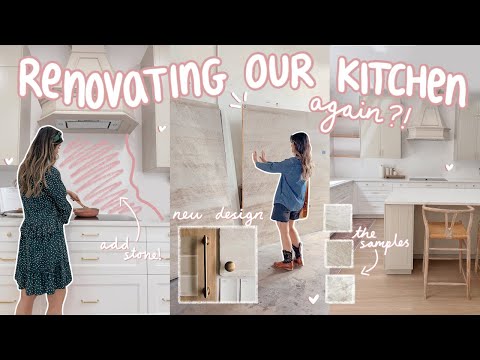 giving our KITCHEN a MAKEOVER! ✨ new design, countertops + stone backsplash!