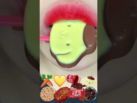 asmr CHILI SAUCE ENOKI MUSHROOM CARROT TANGHULU SPRINKLE COOKIE MILK CHOCOLATE BALL eating sounds