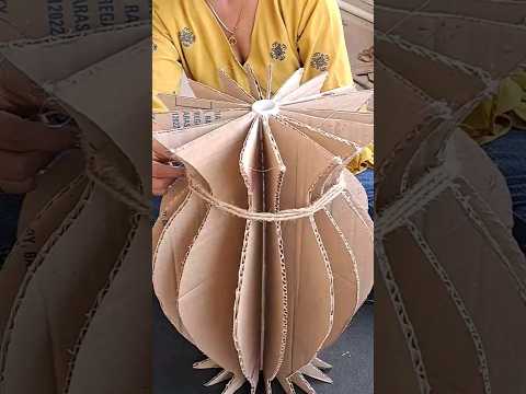DIY Cardboard flower vase Making #diy #craft #creativevinii #homedecor #youtubeshorts #ashortaday