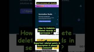 How to undelete deleted records in servicenow ? And what are the things you can take note of ?