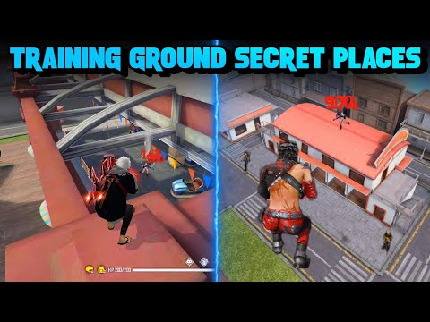 TOP 10 HIDDEN PLACES IN TRAINING GROUND FREE FIRE | CLIMB BIG HOUSE IN TRAINING - BROKEN JOYSTICK