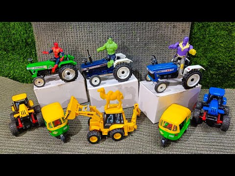 Mini Tractor Videos - Farmtrac 60 | Eicher | Sonalika 60d, JCB, Tractor Trolley #asmrsounds