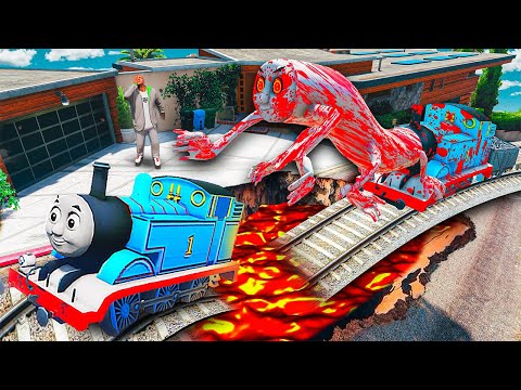 FRANKLIN CONTROLLING THOMAS TRAIN TO SAVE SHINCHAN IN GTA 5 | GTA5 ZOMBIE THOMAS TRAIN