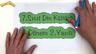 7.Sınıf Din Kültürü 2.Dönem 2.Yazılı
