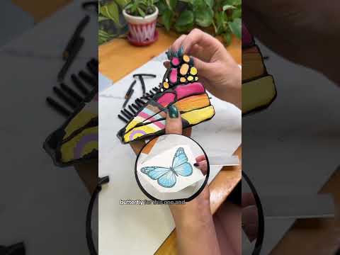 Here is a closer look at how I made this butterfly clay cane! 🏳️‍🌈🦋 #polymerclay #claycane