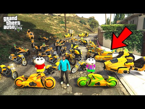 Franklin Stealing World FASTEST GOLD SUPER BIKE in GTA 5 | SHINCHAN and CHOP