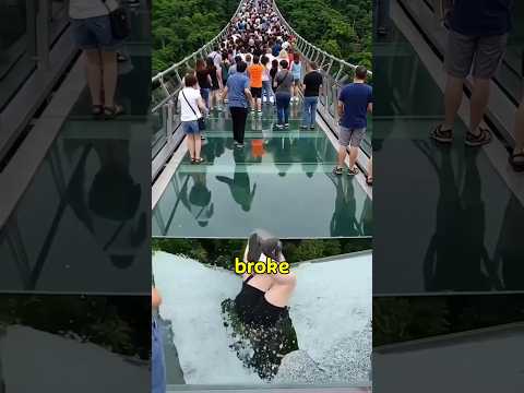 China’s Glass Bridge Is Known for Fake Cracks… But This Time It Really Broke! 😱🌉 #shorts