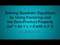 Solving Quadratic Equations: Factoring and ZPP Techniques