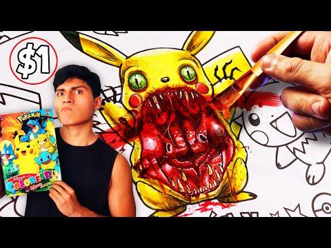 ARTISTA de HORROR pinta libro de COLOREAR para NIÑOS | POKEMÓN !