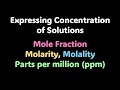 Concentration and Molarity Concepts