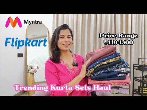 Flipkart & Myntra Trending Kurta Sets Haul (₹419-1300) l Dream Simple