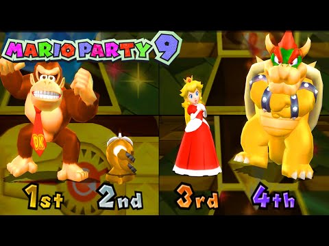 Mario Party 9 Garden Battle - Donkey Kong vs Peach vs Birde vs Bowser (Master Difficulty)#mariogame