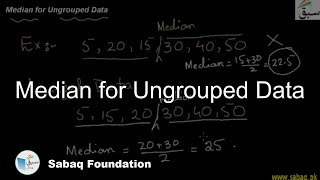 Median for Ungrouped Data
