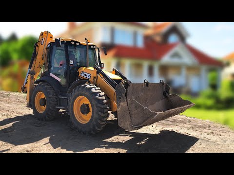 Dad Ride on Tractor Excavator and Helps Gleb which Stuck in slime on Car