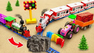 DIY Mini Tractor making Traffic Light system | Ambulance Train rescue Tractor in Accident