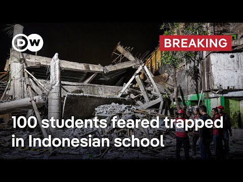 YouTube video thumbnail: Breaking: Indonesian School Building Callopses, Dozens Feared Trapped