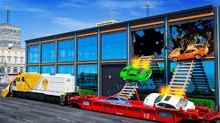 Robbing Car Dealership With Train In GTA 5 RP