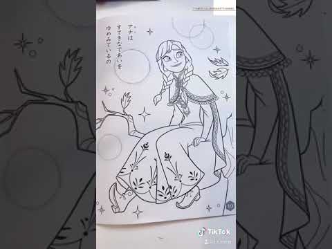 【tiktokでバズり中】ディズニープリンセス×鬼滅の刃　コスプレ塗り絵　#shorts