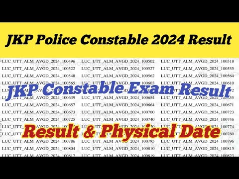 JKP Police Constable Exam Result 😊 ll JKP Police Constable Result Kb aaya gya ll Physical Date 😲