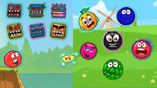 Red Ball 4 Vs All Balls In different Levels Boss Battle Vs Orange ball Vs Basket Ball In Upside