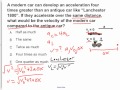 Comparing Car Velocities and Accelerations