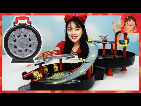 주차장 놀이 세트 캐리어 자동차 장난감 레일 타워 타이어 트랙 주유소 세차장 헬기 미니카 보관함 가방 터닝메카드 타나토스 에반 키즈 유아 장난감 [유라]