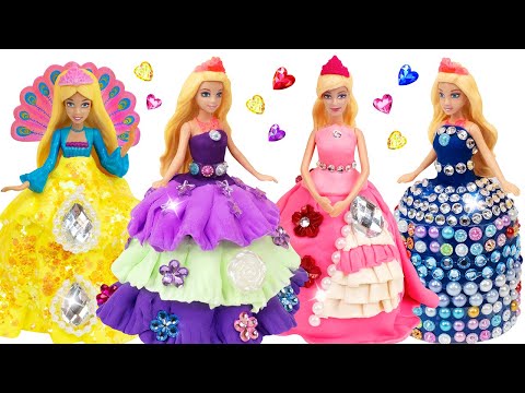 Barbie Dolls Dress Up - Making Clay Outfits for Miniature Dolls