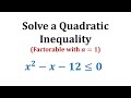 Solving Quadratic Inequalities Graphically