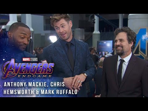 Mark Ruffalo, Chris Hemsworth and Anthony Mackie at the Premiere
