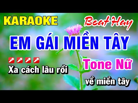 Karaoke Em Gái Miền Tây (Beat Hay) Nhạc Sống Tone Nam 2025 | Hoài Phong Organ