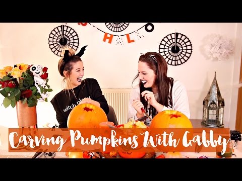 Pumpkin Carving with Gabby 2015 | Zoella