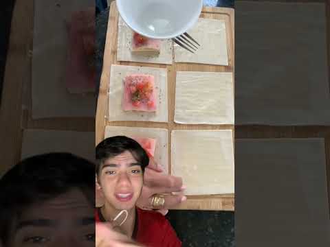 Pastel crocante sem óleo! 🔥 Só 10 min na airfryer! Quem já fez assim? 😋