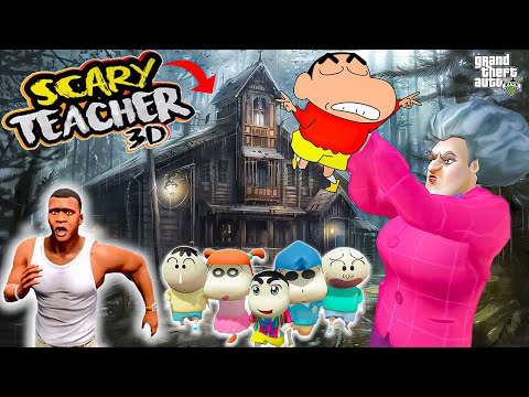 Franklin and Shinchan and his Friends Fight With Scary Teacher 3D For Save Avengers in GTA V !