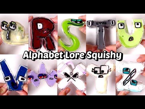 알파벳 로어 “Q~Z 🟡🟤🟢⚪️🟢🔵🟣⚪️" 말랑이 모아보기 - DIY Alphabet Lore “I~P” Squishy with Nano Tape Series! 🌟Part3🌟
