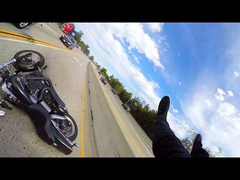 Motorcycle crash caused by STUPID driver