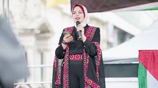 Hala Hanina addresses Nakba '78 rally, London