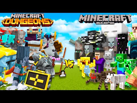 Minecraft Java Mobs vs Minecraft Dungeons Mobs | Minecraft Mob Battle