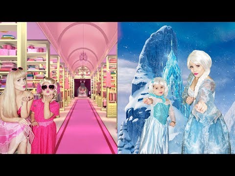 KIDS BARBIE VS KIDS FROZEN ELSA