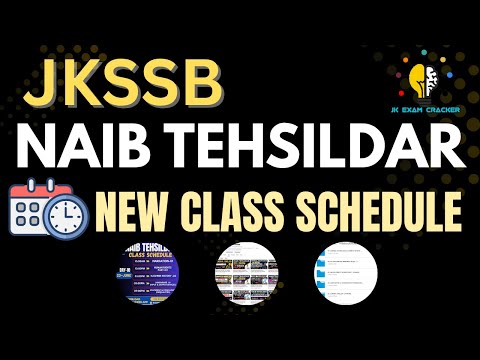 CLASS SCHEDULE : NAIB TEHSILDAR II JKSSB