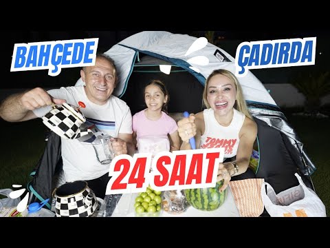 BAHÇEDE ÇADIRDA 24 SAAT YAŞAMAK ! SON ÇIKAN KAZANIR