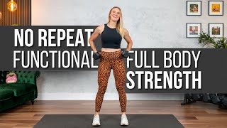 20 min. NO REPEAT Full Body Functional Strength Training | BUILD MUSCLE!