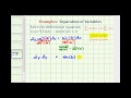 Differential Equations and Separation of Variables